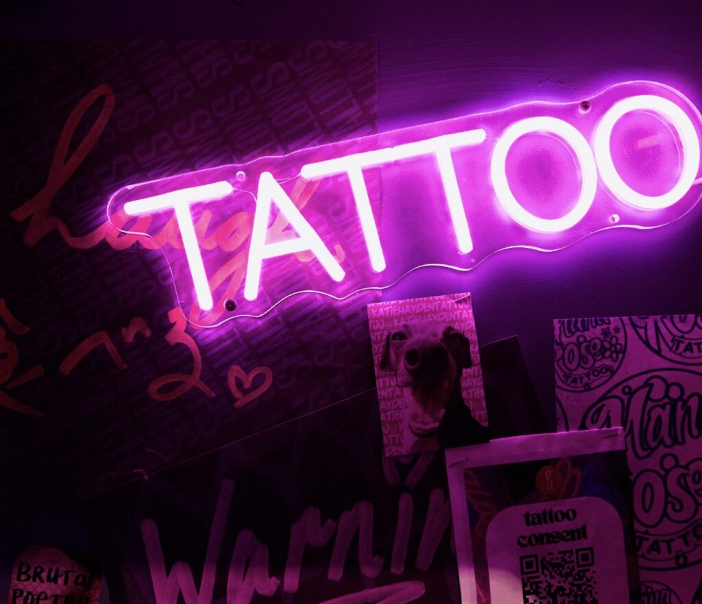 tattoo shop open sign
